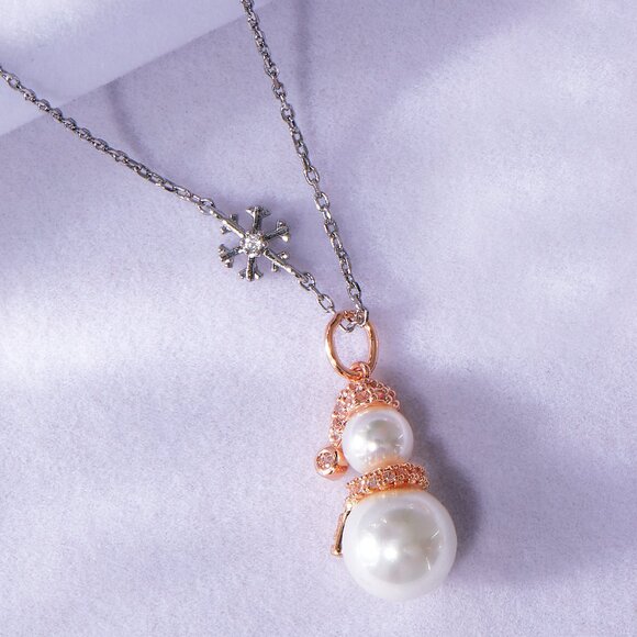 Snowman Pearl Necklace - Charmed Aroma 2021 Christmas Holiday Collection Frosty - Picture 5 of 5